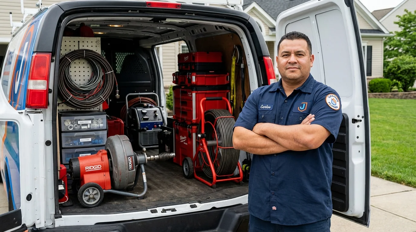 Professional drain cleaning equipment and Johns Plumbing LLC plumber in Sublimity