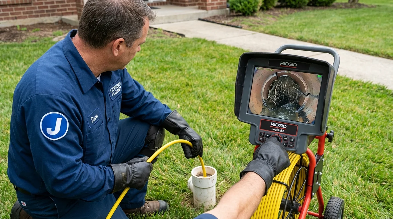 Sewer camera inspection being performed by Johns Plumbing LLC in Sublimity